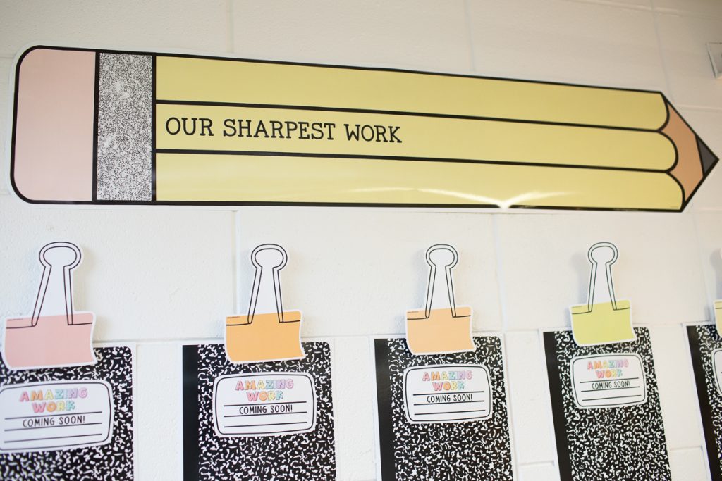 student work displays